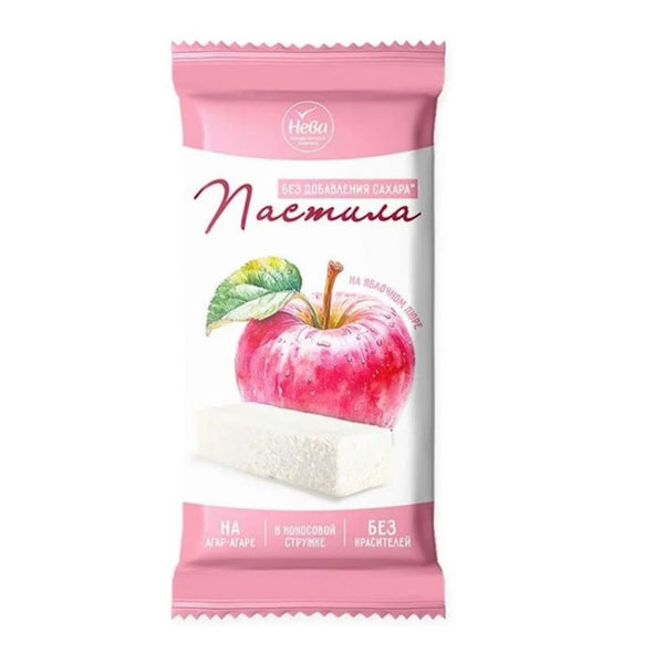 Neva Pastila ohne Zuckerzusatz mit Apfelpüree, Isomalt und Kokosflocken