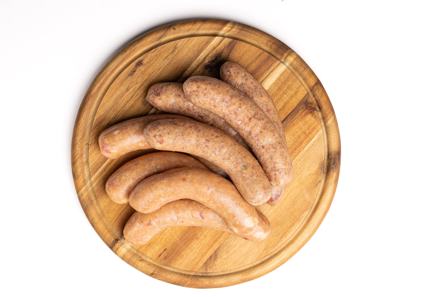 Hähnchen-Bratwurst mit Paprika, roh und tiefgefroren