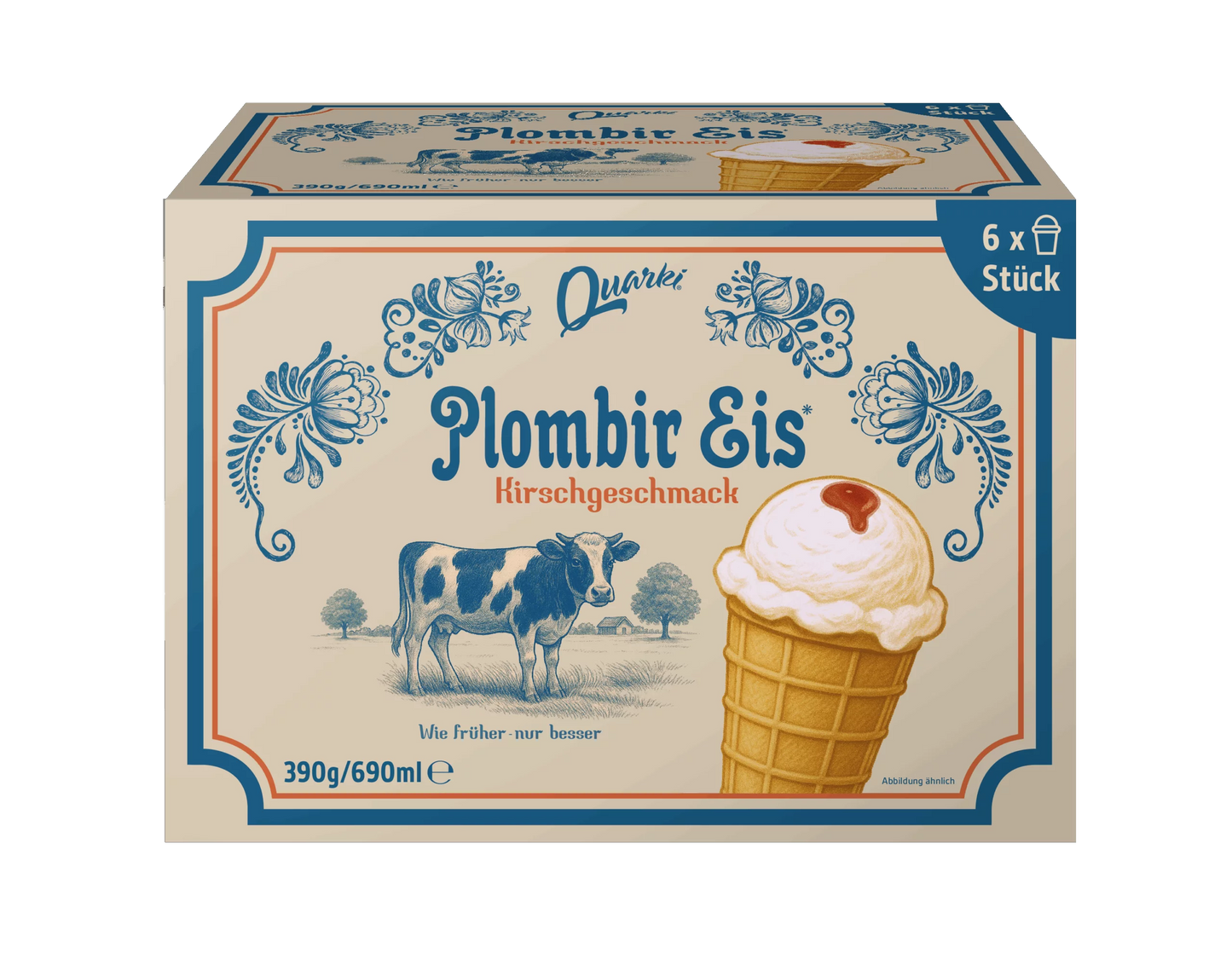 Plombir-Eis mit Kirschgeschmack