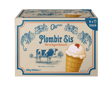 Plombir ice cream with cherry flavor