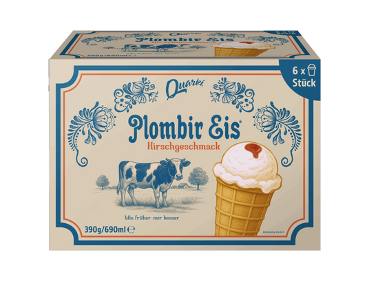 Plombir-Eis mit Kirschgeschmack