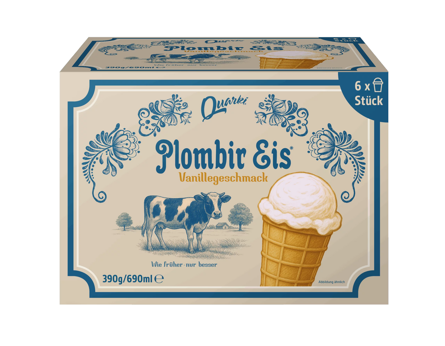 Plombir-Eis mit Vanillegeschmack