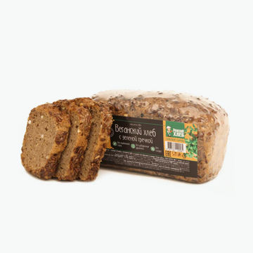 Vegan bread baked with green buckwheat and pumpkin seeds