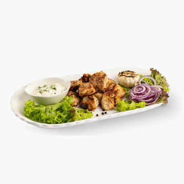 Schaschlick aus Hähnchenbrustfilet Senf-Joghurt Marinade, roh und tiefgefroren