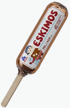 Eskimo-Eis mit Schokogeschmack und Schokoglasur