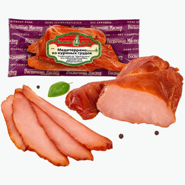 Trockenfleisch "Mediterrano" aus Hähnchenbrustfilet, gepökelt und kaltgeräuchert 100-150g